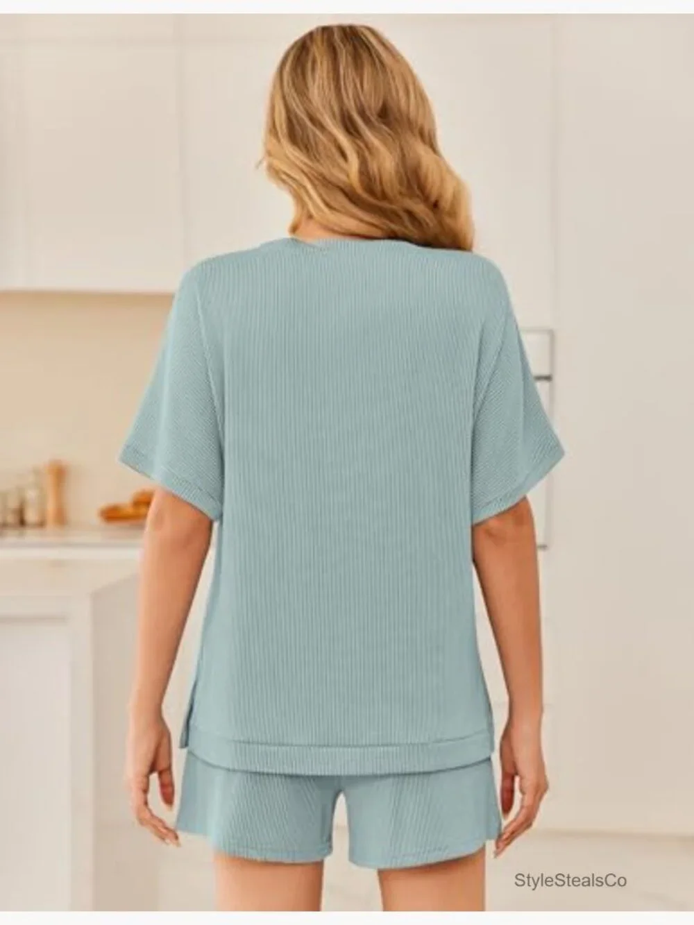 2 Piece Lounge Set Short Sleeve and Shorts Matching Outfit
